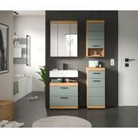 Badezimmer Scout Salbeigrün/eiche D. B: 97 Cm - Salbeigrün/Schwarz, MODERN, Glas/Holzwerkstoff (97cm) - MID.YOU