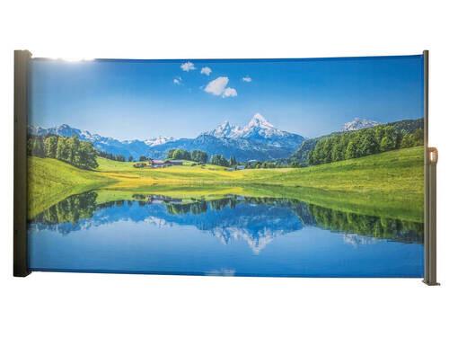 Seitenmarkise 300x160 cm Bunt Bergseemotiv ausziehbar - Silberfarben, Basics, Kunststoff/Metall (300/160/9cm)