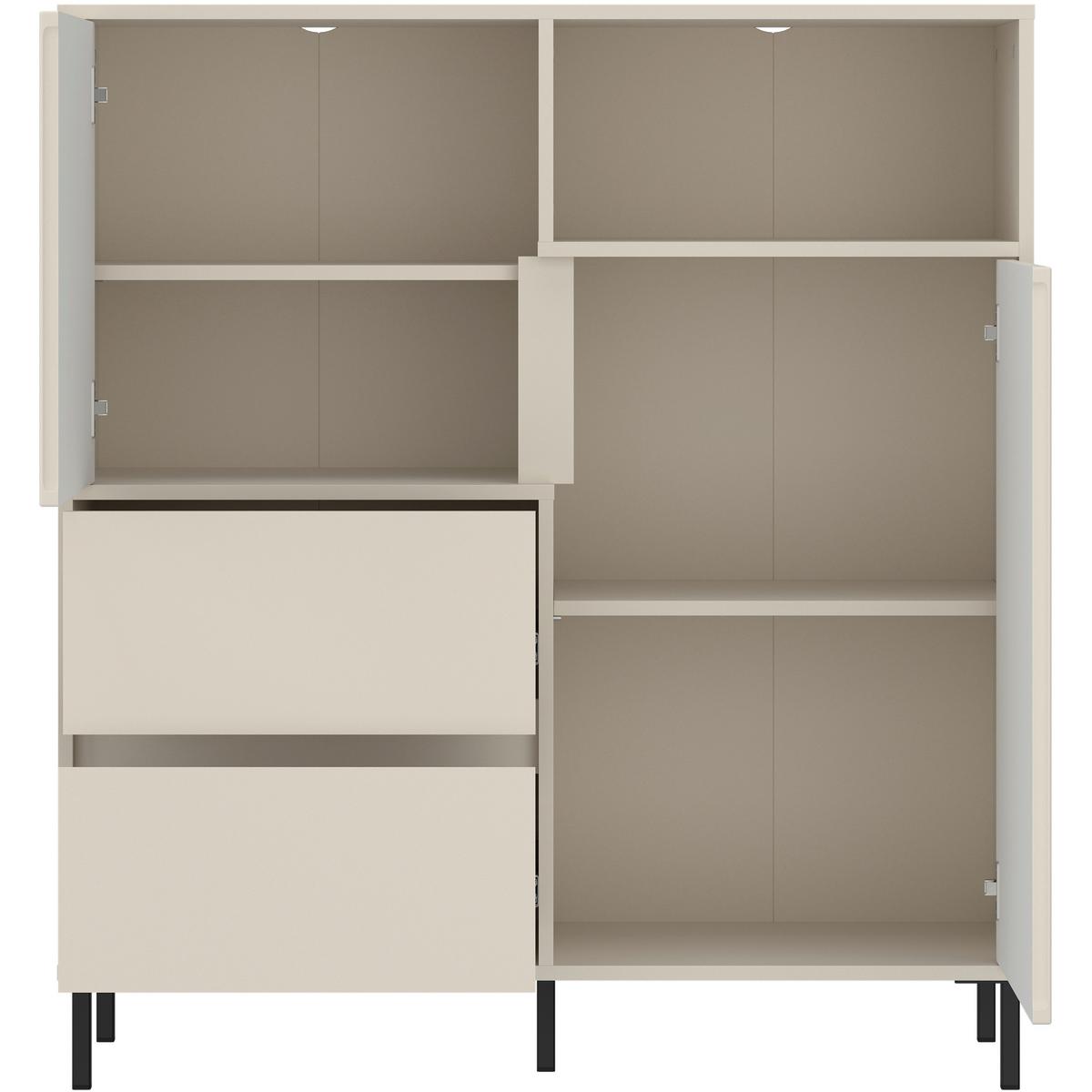 Kommode Avenale Kaschmir B: 105,4 cm - Kaschmir/Schwarz, Trend, Holzwerkstoff (105,4/117,2/40cm)