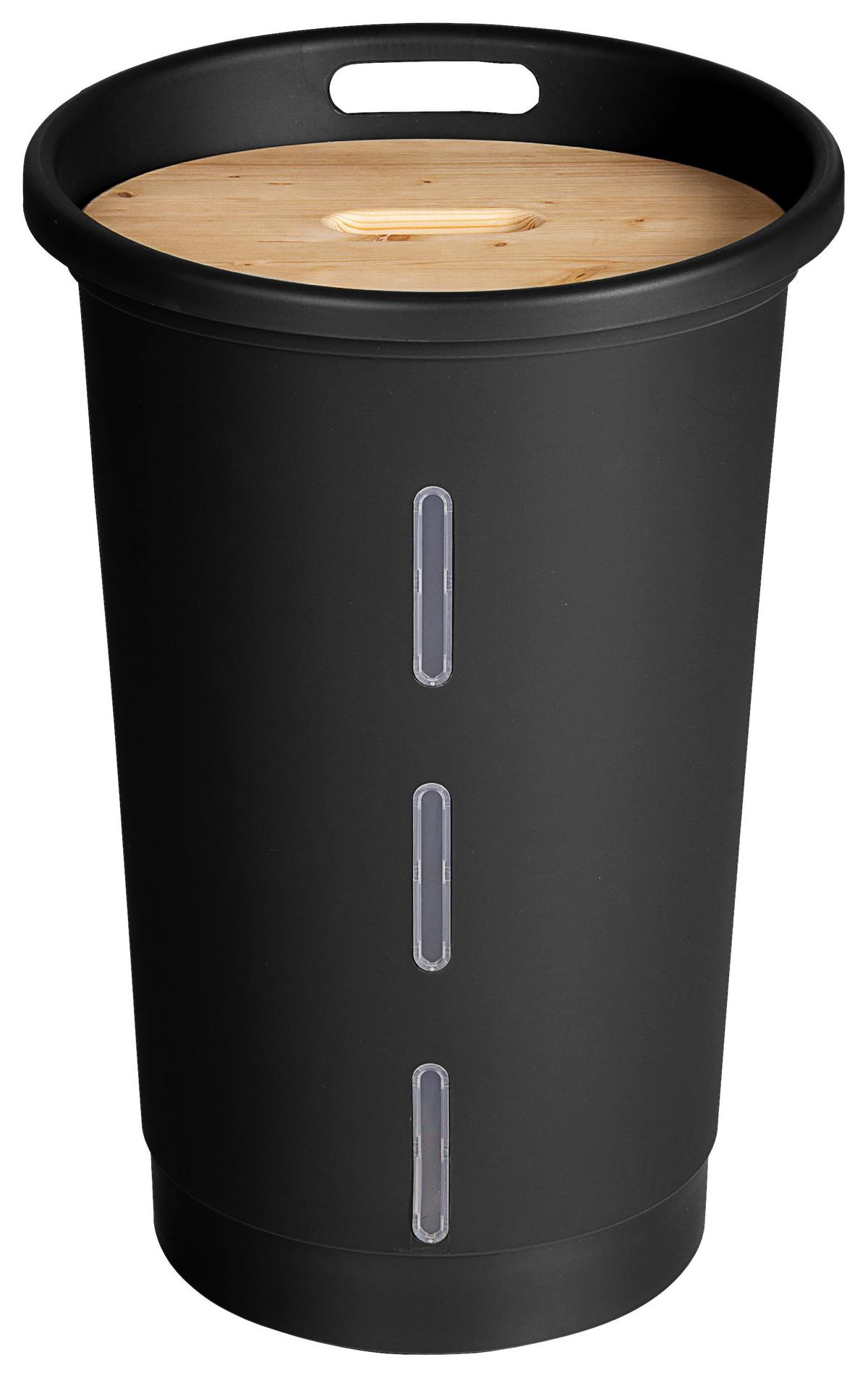 Aufbewahrungsbox für Pellets Anthrazit/Braun 38l - Anthrazit, Basics, Holz/Kunststoff (39,7/60,5/39,7cm)