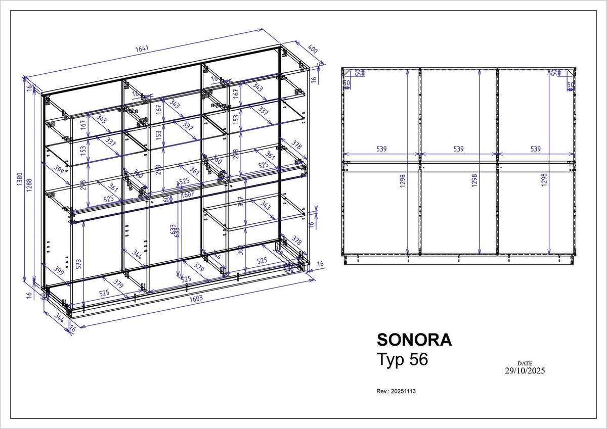 Highboard Sonora Kashmir/Eiche B: 164cm - Kaschmir/Eiche Artisan, Design, Glas/Holzwerkstoff (164/138/40cm) - MID.YOU