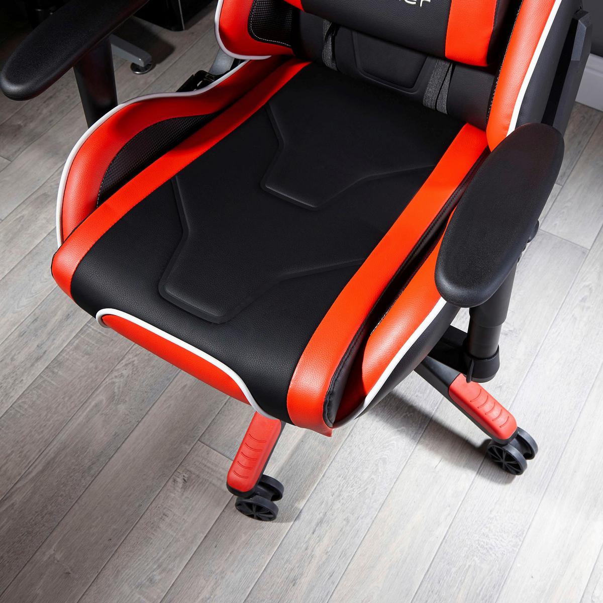 Gaming Stuhl Agility Esports Lederlook, Schwarz/rot/weiß - Rot/Schwarz, MODERN, Kunststoff/Textil (59,9/122/66cm) - X Rocker