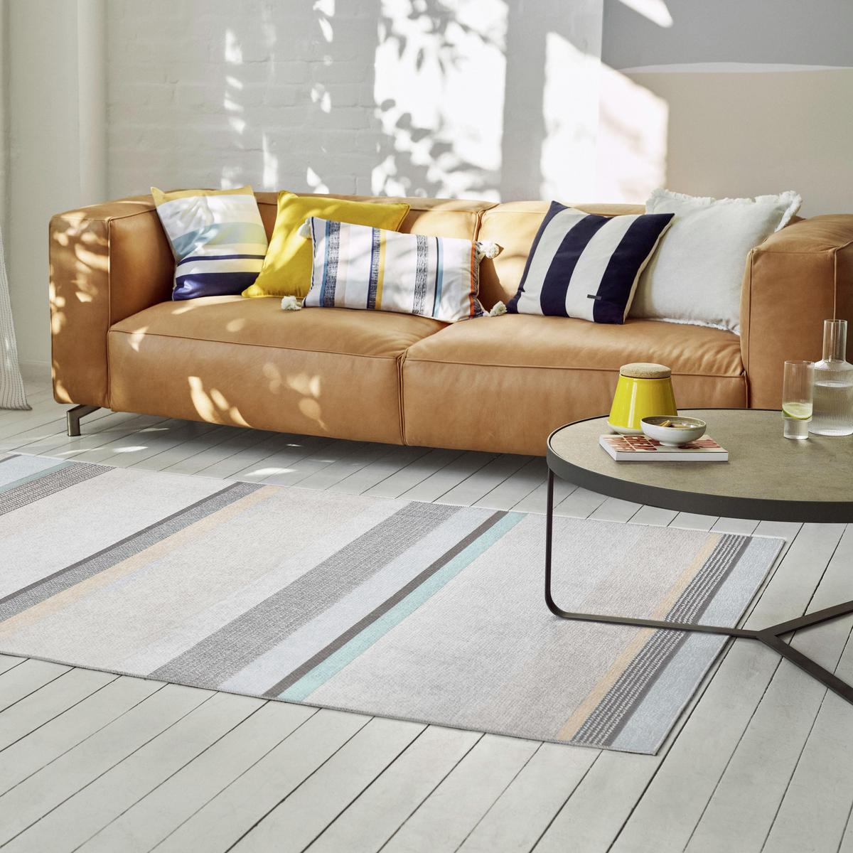 Flachwebteppich Ben Türkis/taupe/beige 120x170 Cm - Türkis/Taupe, KONVENTIONELL, Textil (120/170cm) - Esprit