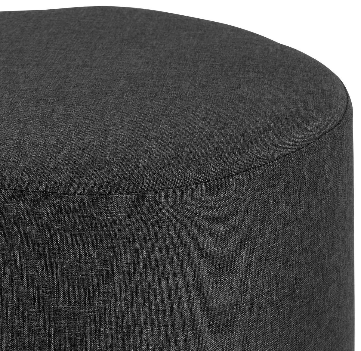 TABURETKA Leo, čierna *cenový trhák* - čierna/svetlosivá, Basics, drevo/textil (33/33cm) - Based