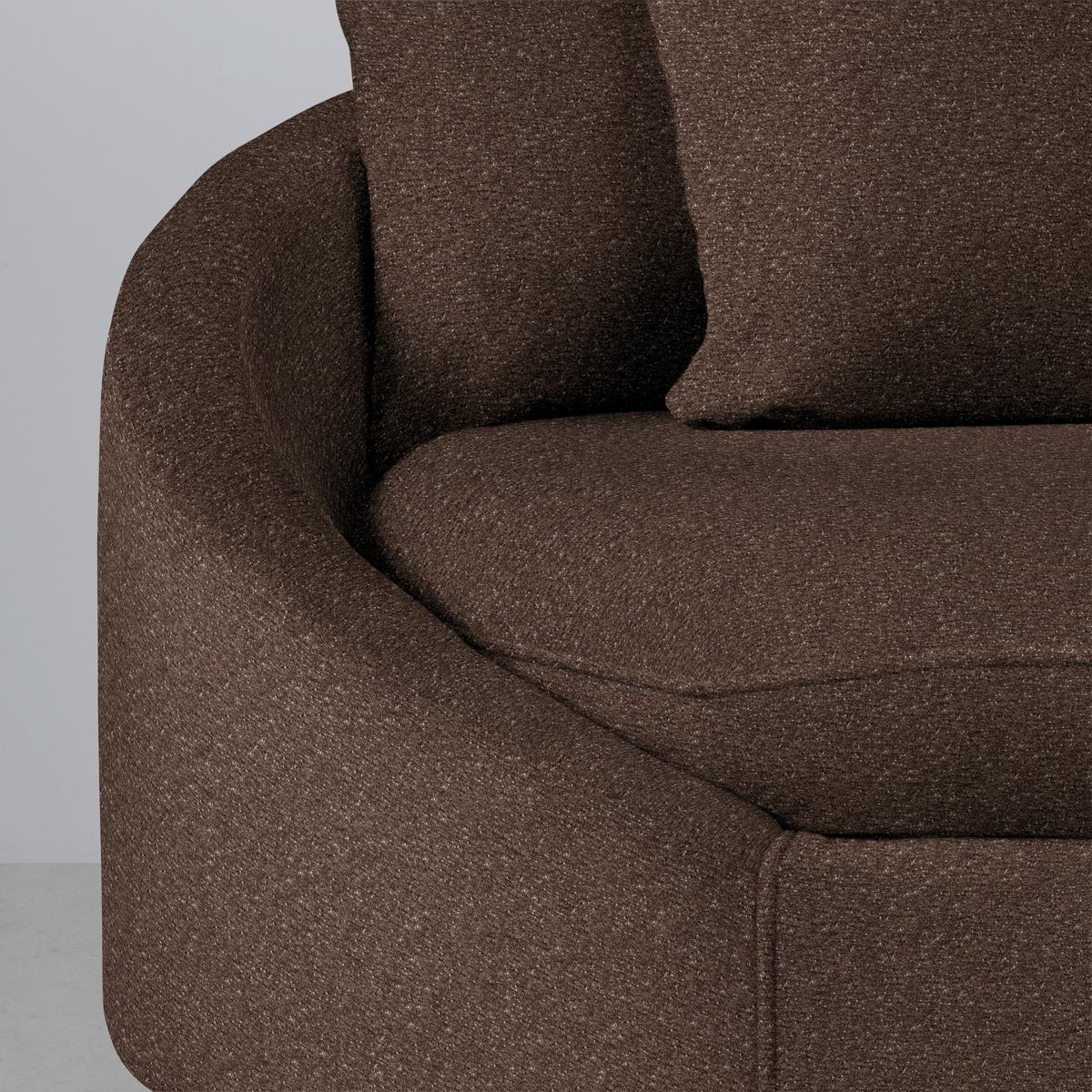 Rohová sedačka AXEL, pravá, hnědá tkanina - černá/hnědá, Moderní, kov/textil (291/250cm) - Mömax