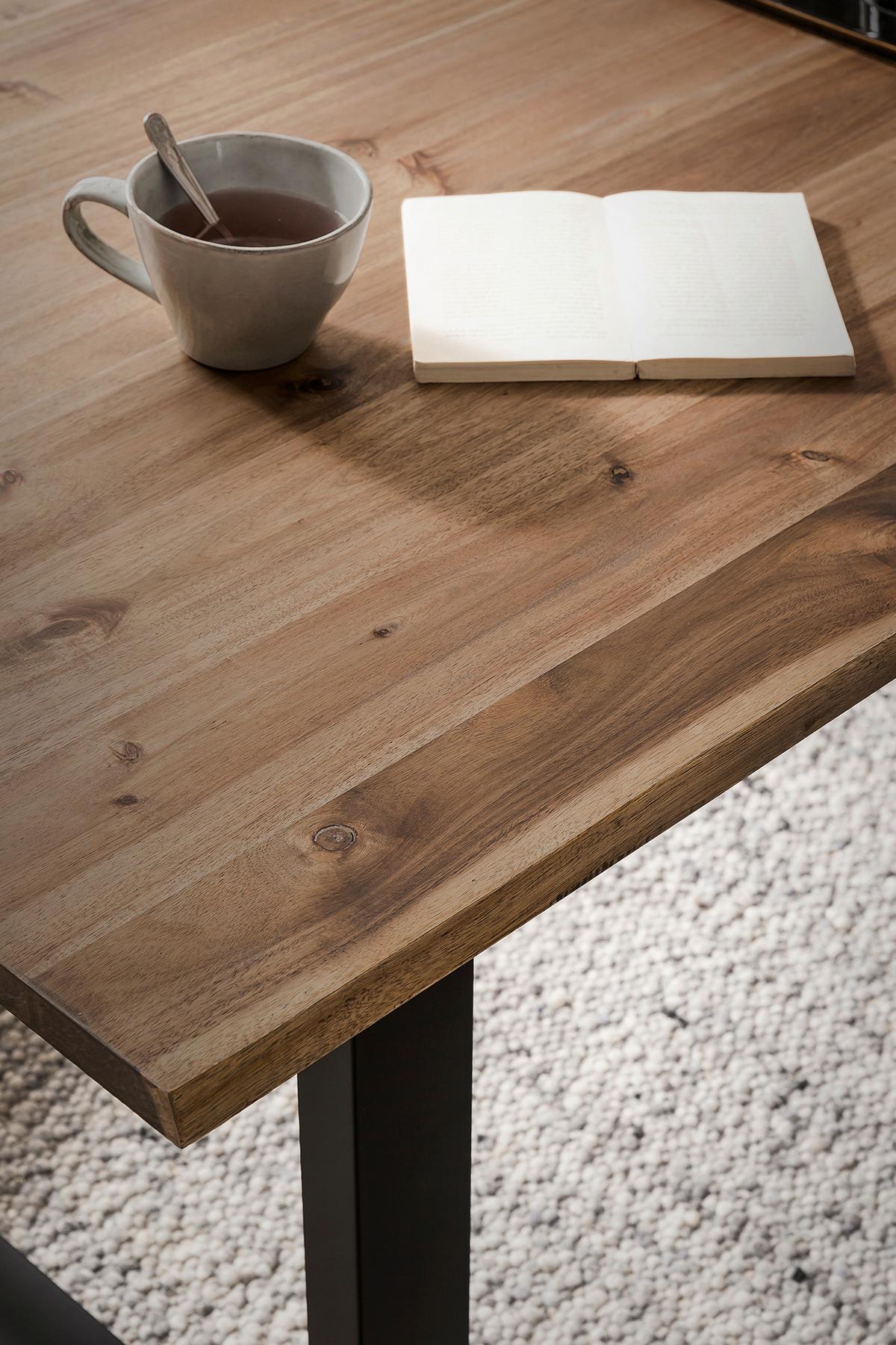 Tischgruppe Hellgrau/Walnussfarben 180 cm - Walnussfarben/Hellgrau, MODERN, Holz/Textil (180/90/75cm) - Livetastic