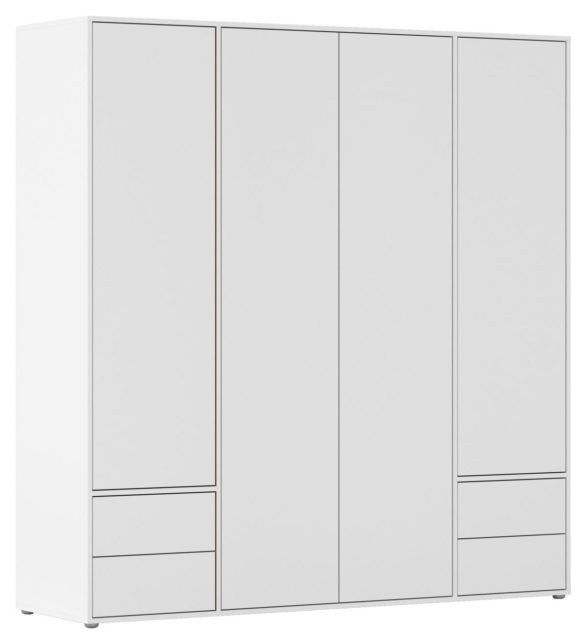 Drehtürenschrank Nabila Weiß B: 187 Cm - Weiß, MODERN, Holzwerkstoff (187/194/53cm) - Rauch Möbel