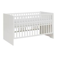Babybett Luna weiß 3-fach höhenverstellbar - Weiß, Basics, Holzwerkstoff (76/82/142cm) - Roba