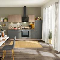 Küchenzeile Win/plan Mit Geräten 280 Cm Anthrazit/eiche - Wildeiche/Eichefarben, Basics, Holzwerkstoff (280cm) - Express