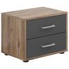 Éjjeliszekrény Smart 2 50/38cm - tölgyfa színű/szürkésfehér, Basics, faalapú anyag (50/38/35cm)
