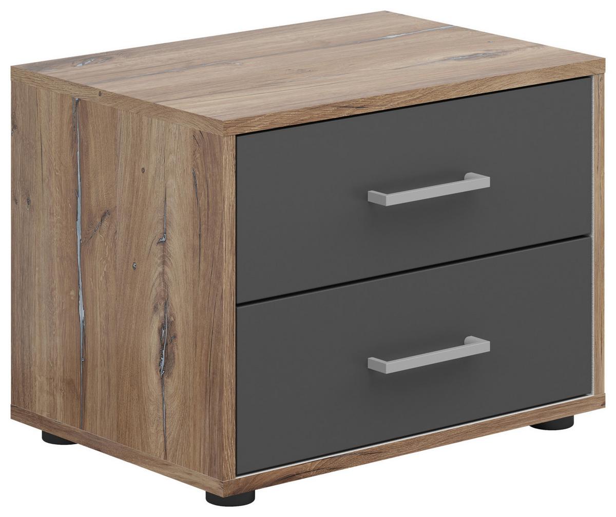 Nachtkästchen Smart 2 Flagstaff Eiche H: 38 Cm - Eichefarben/Anthrazit, Basics, Holzwerkstoff (50/38/35cm)