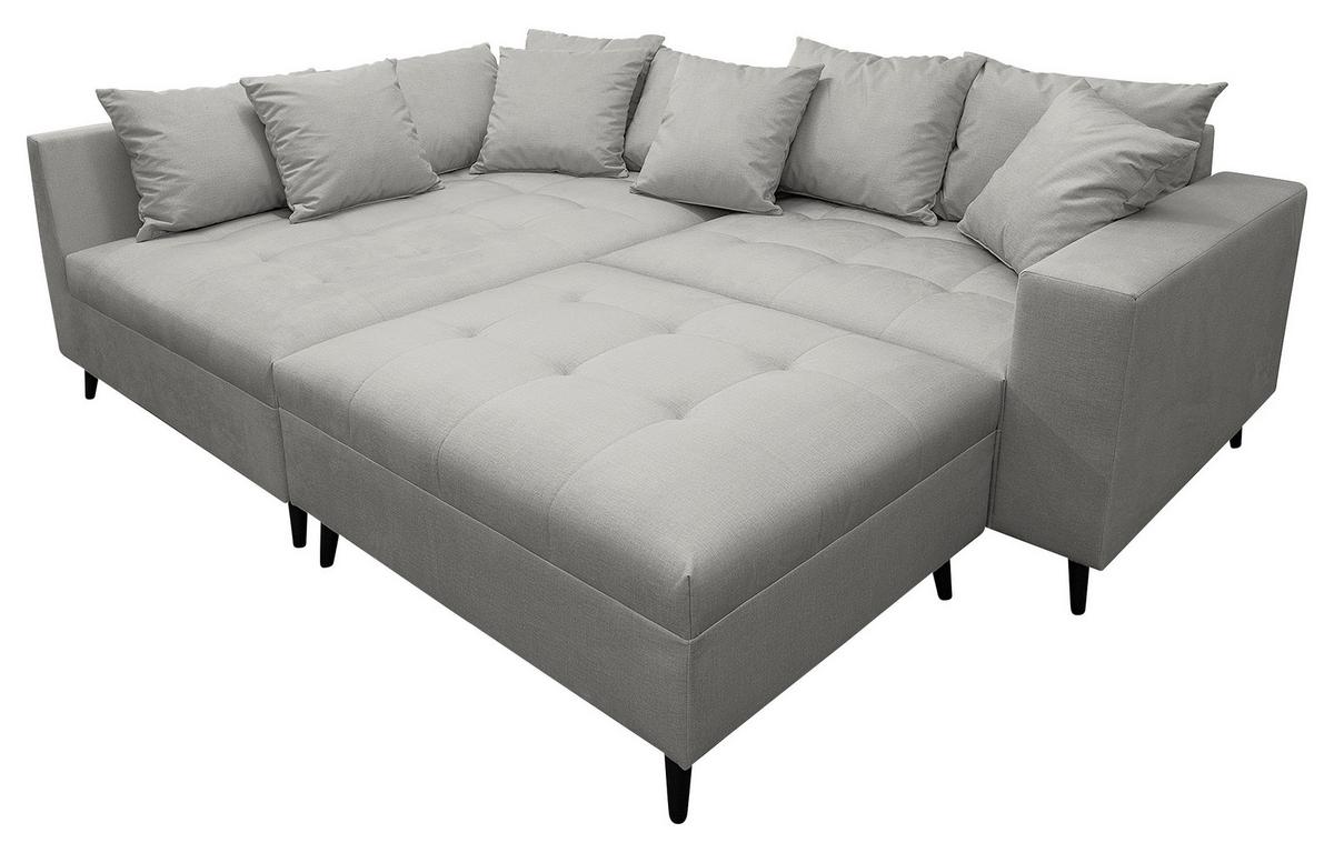 Ecksofa Pruno, Grau S: 174x247 Cm - Schwarz/Grau, Design, Textil (174/247cm) - MID.YOU