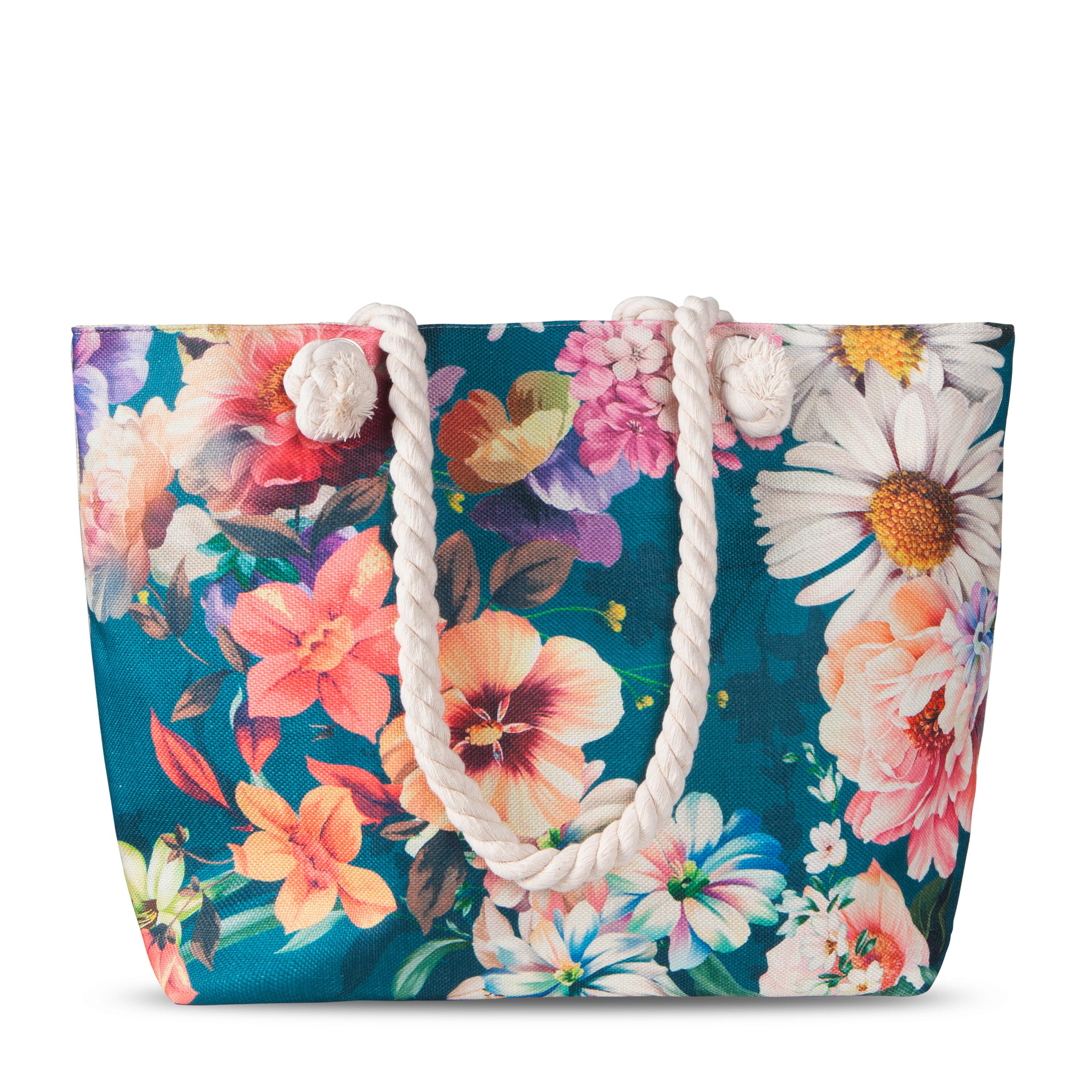 Strandtasche Novara Blau 43x60 cm - Blau, KONVENTIONELL, Textil (43/60cm)