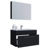 Badezimmer Badinos 3-Teilig Schwarz B: 60 cm - Schwarz/Weiß, MODERN, Keramik/Holzwerkstoff (60cm) - MID.YOU