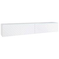 Lowboard mit Fischgräte und Beleuchtung - Weiß/Grau, Basics, Holzwerkstoff (180/30/33cm) - P & B