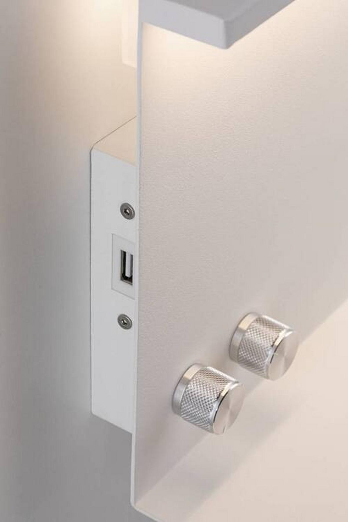 LED-Wandleuchte Jarina 1-Flammig USB-Anschluss - Weiß, Design, Metall (35/20cm) - Paulmann