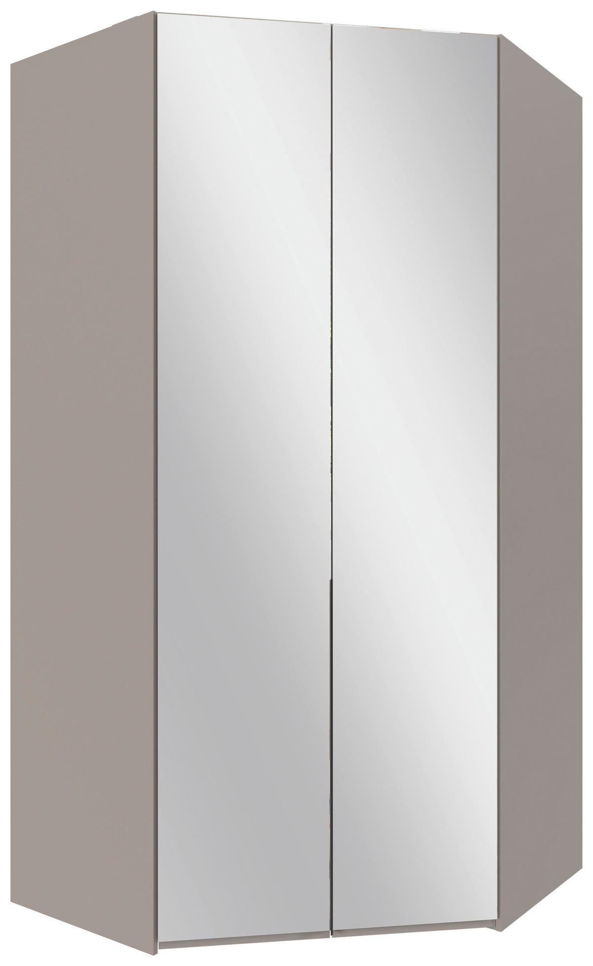 Eckkleiderschrank Ny A Black Grau/Sahara B: 120 cm - Grau/Sahara, MODERN, Glas/Holzwerkstoff (120/236/120cm) - MID.YOU