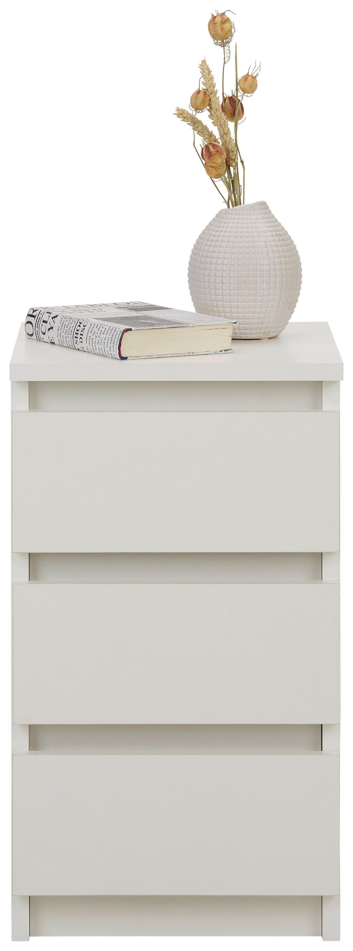 Nachtkästchen Weiß H: 55 cm Ella - Weiß, KONVENTIONELL, Holzwerkstoff (30/55/31cm)