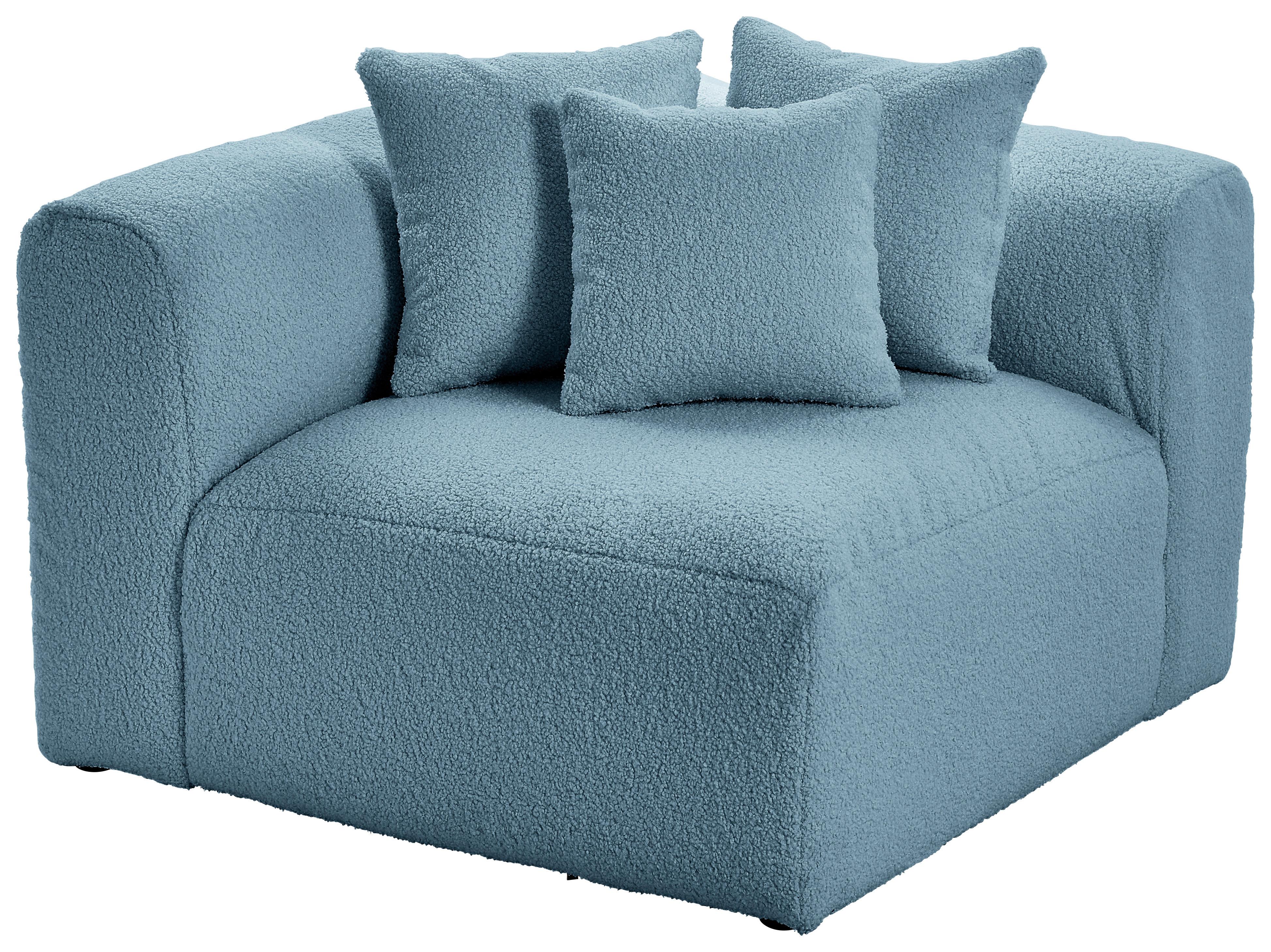 Modul Sofa Bloom Ecke B: 115 cm Blau - Blau, Trend, Textil (115/70/115cm) - Livetastic