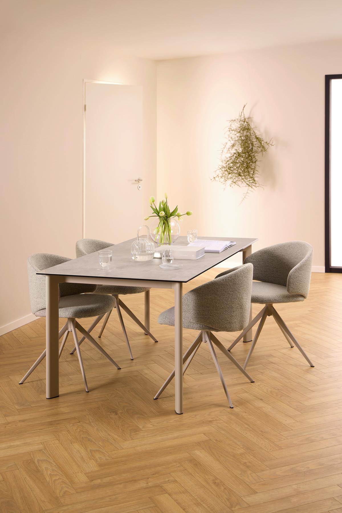 Jedálenský stôl PALERMO keramika  160x90cm - sivá, Trend, kov/keramika (160/75/90cm) - MID.YOU