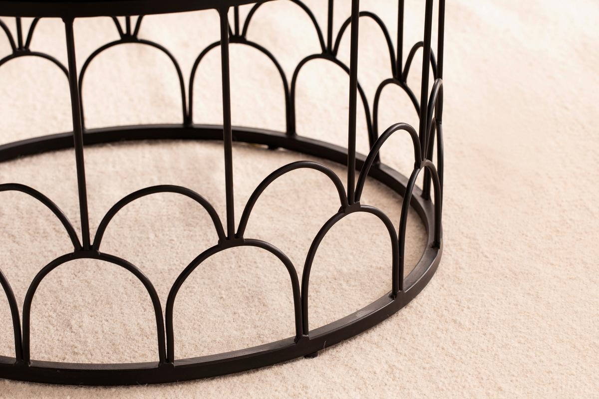 Konferenční stolek mangové dřevo - černá, Design, kov/dřevo (60/36cm) - MID.YOU