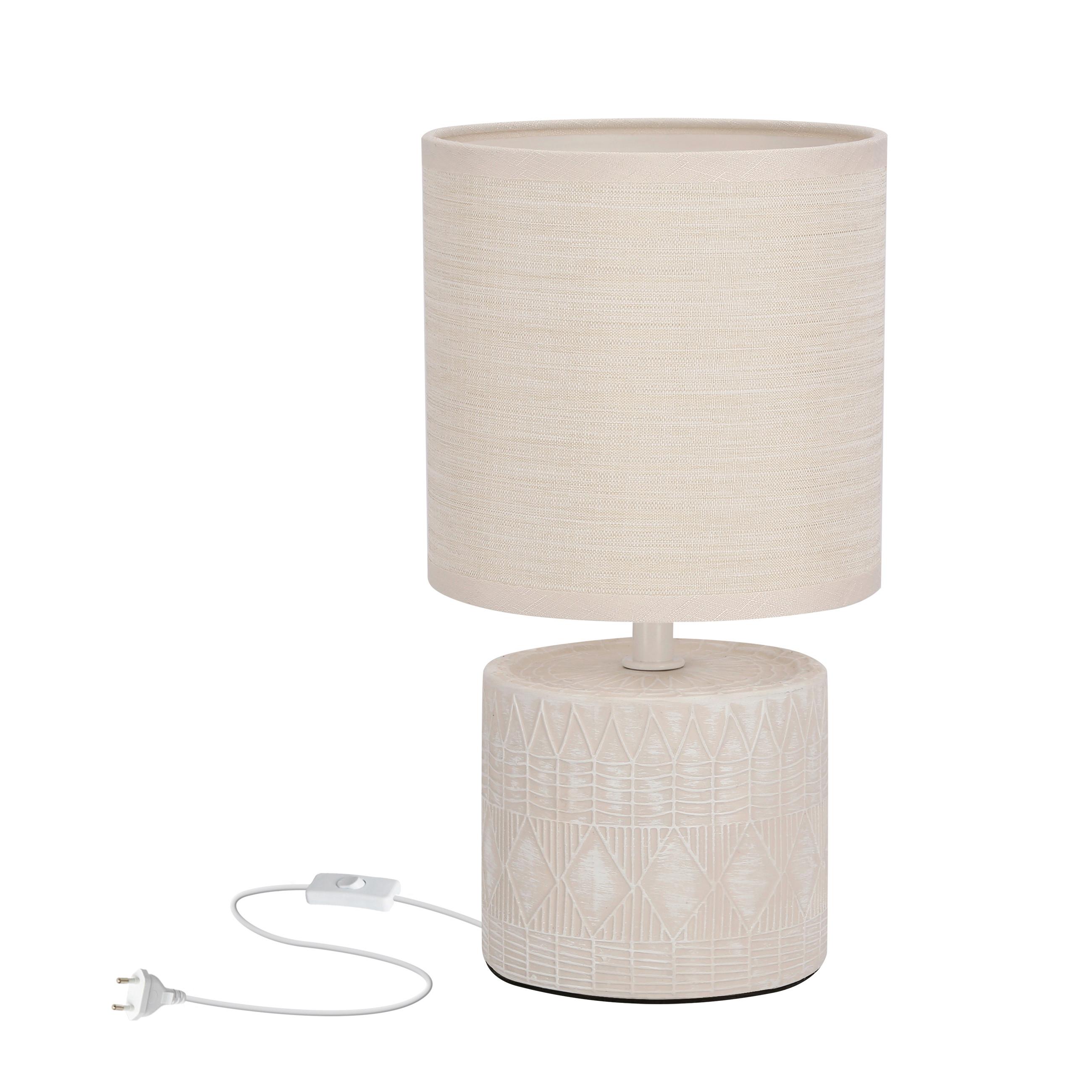 Tischleuchte 41-24404 Dina - Beige, KONVENTIONELL, Textil/Metall (14/14/26cm)