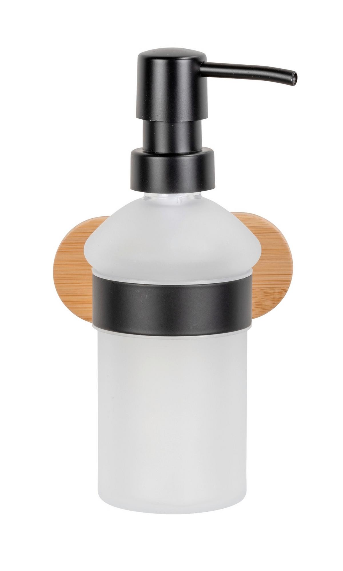 Dávkovač mýdla OREA BAMBOO - SB - - černá/přírodní barvy, Moderní, kov/dřevo (10/18/11cm) - Mömax