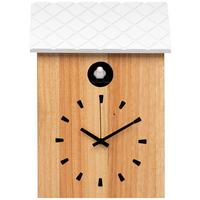 Nástěnné hodiny s nastavitelným zvukem - bílá/přírodní barvy, Moderní, dřevo/kompozitní dřevo (22/38/7,5cm) - Mömax
