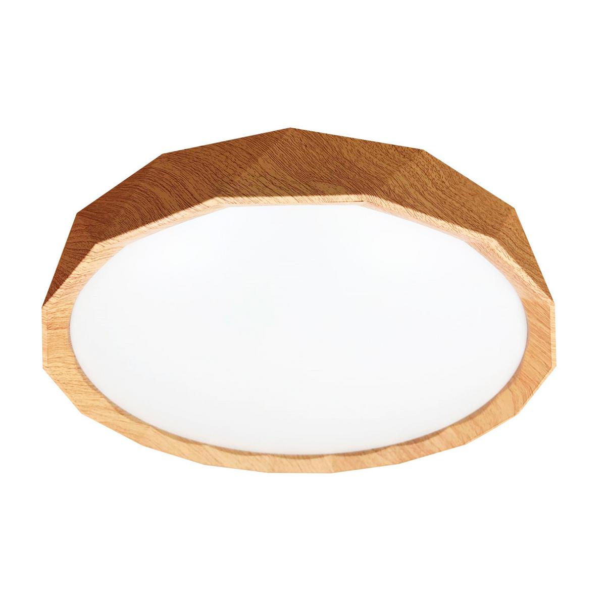 Led-deckenleuchte 13-17666 Cadix - Weiß, Natur, Holz/Kunststoff (38.5/38.5/7cm)