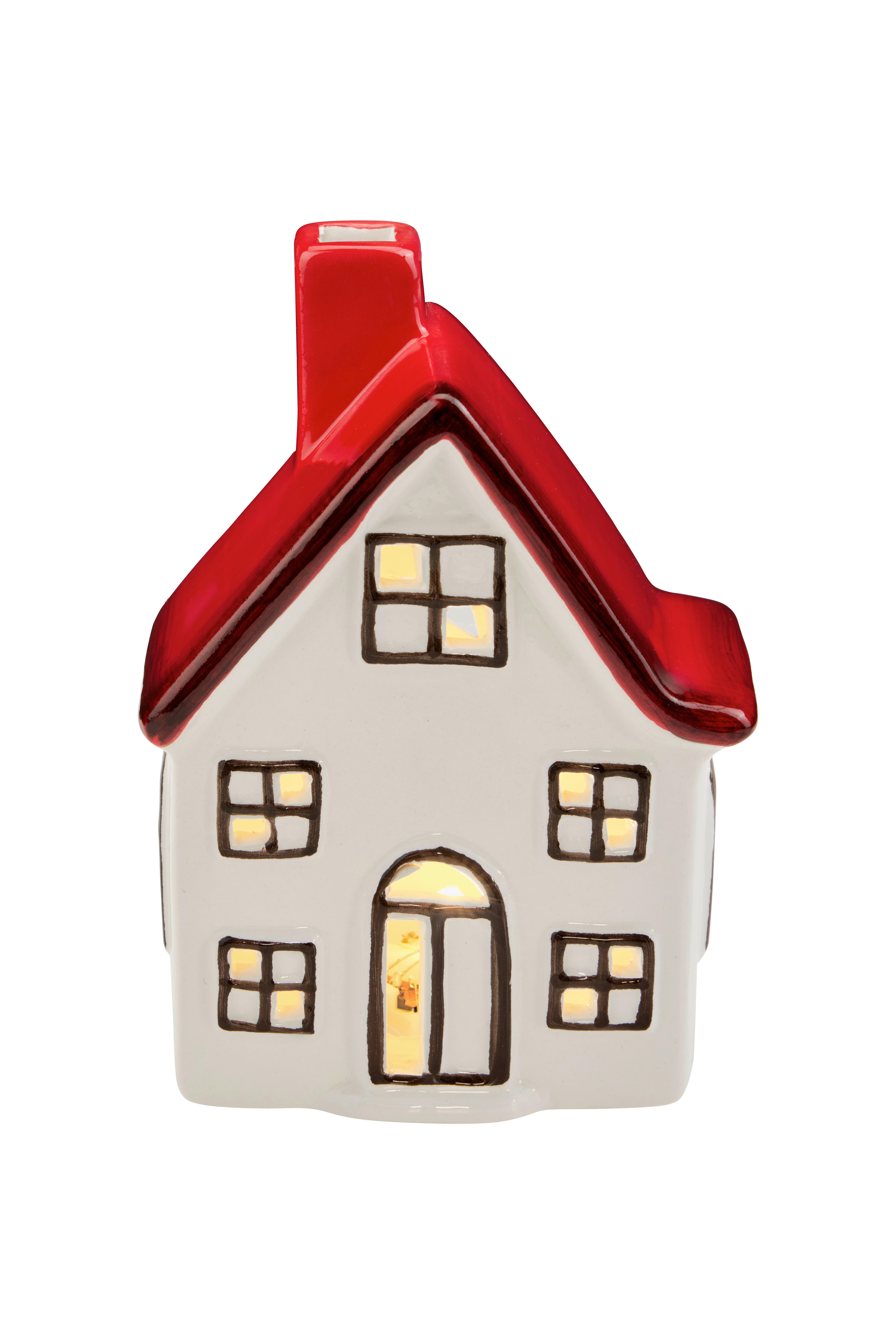 Led-weihnachtsfigur Armin - Rot/Schwarz, KONVENTIONELL, Keramik (9,3/5,8/13cm) - Luca Bessoni