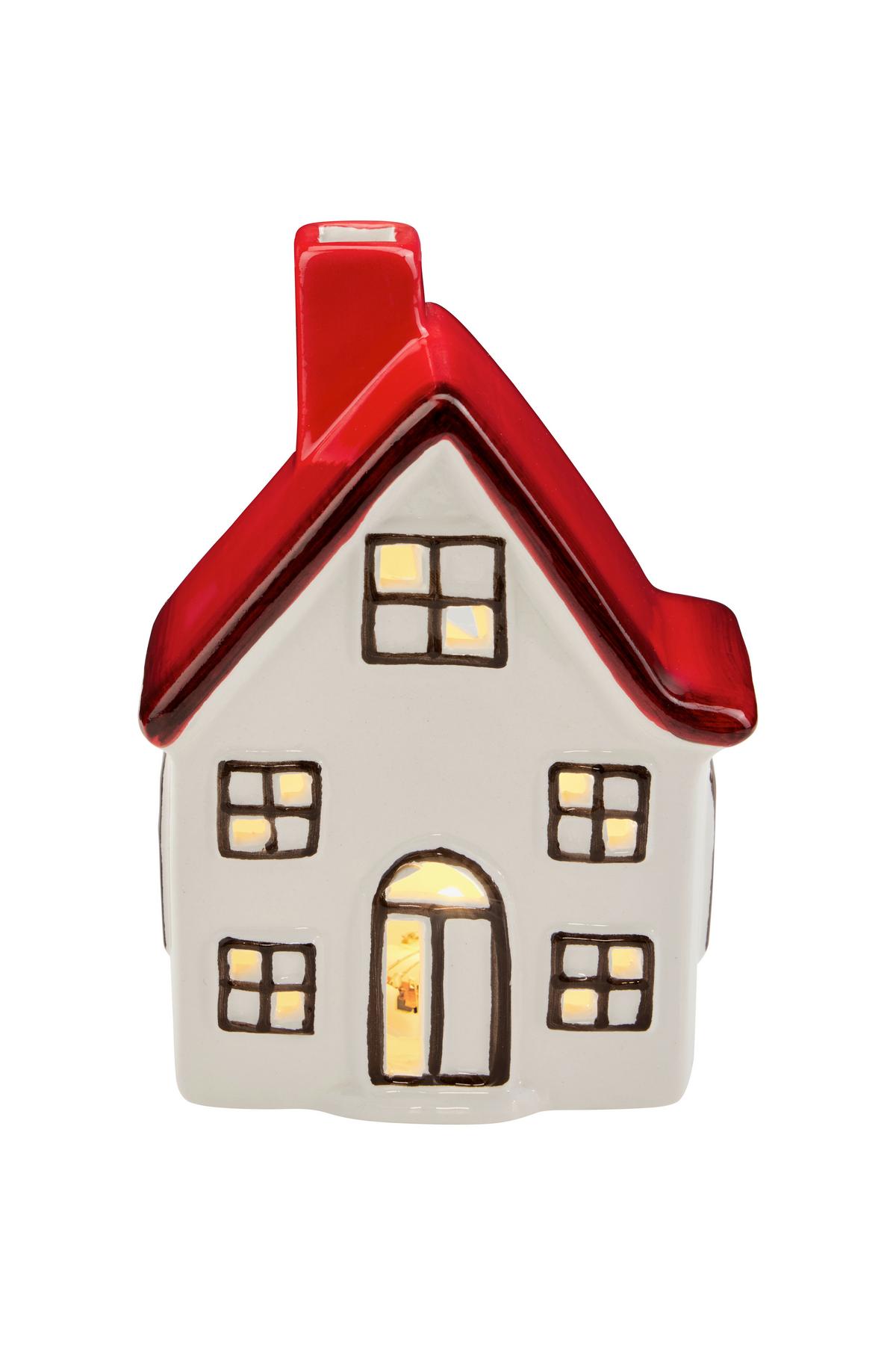 Led-weihnachtsfigur Armin - Rot/Schwarz, KONVENTIONELL, Keramik (9,3/5,8/13cm) - Luca Bessoni