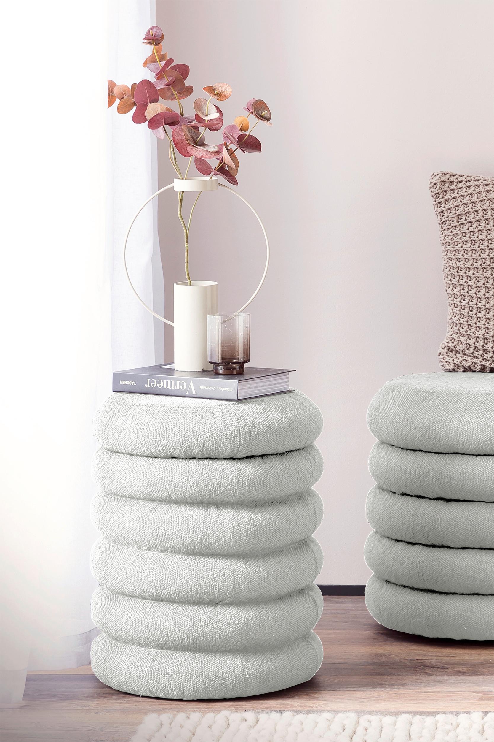 Hocker Weiß B: 38 Cm - Weiß, MODERN, Textil (38/45/38cm) - Livetastic