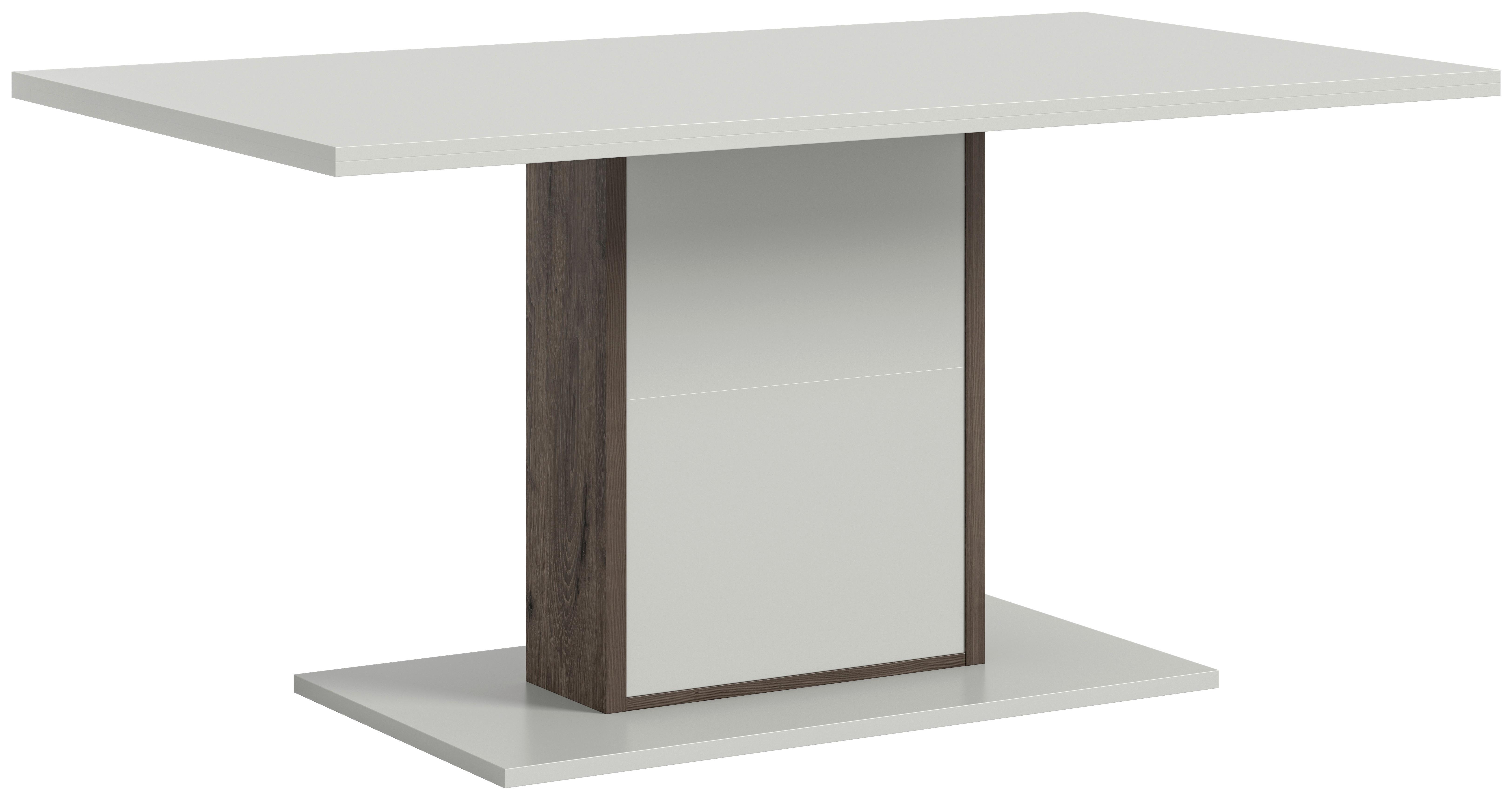 Esstisch Falcona Weiß B: 160 cm - Dunkelbraun/Weiß, Design, Holzwerkstoff (160/60/77cm) - MID.YOU