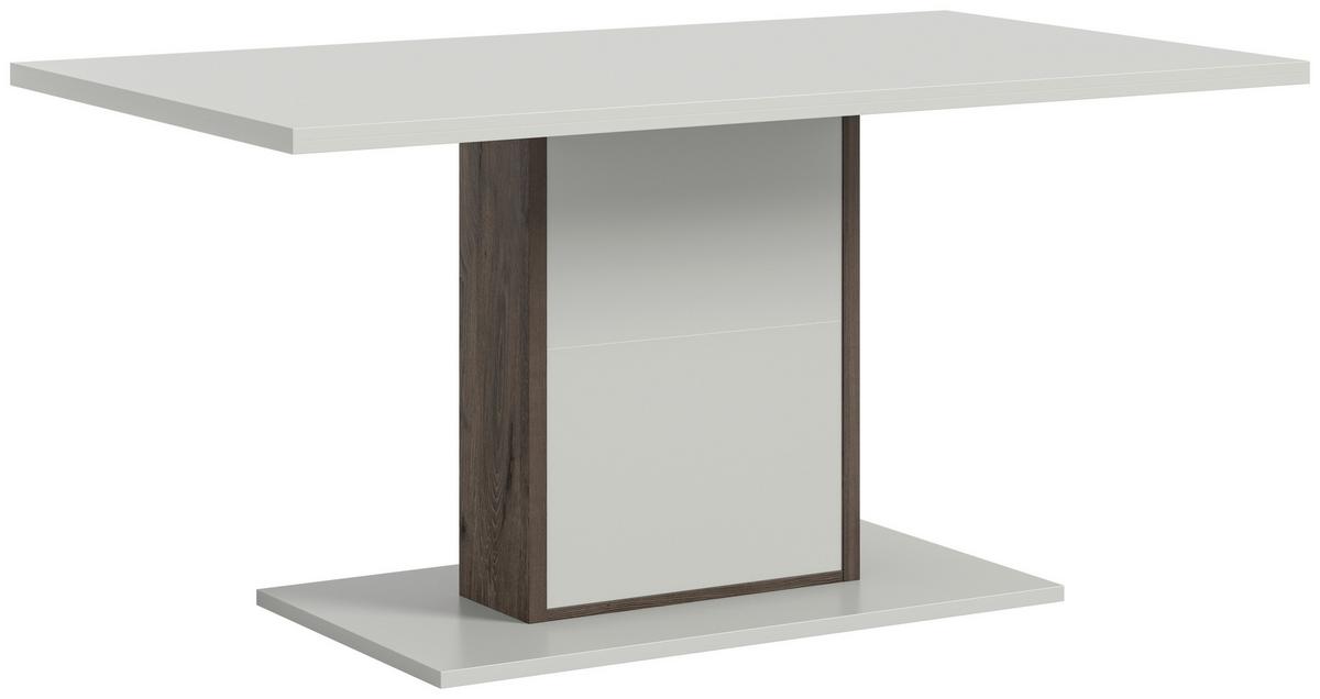 Esstisch Falcona Weiß B: 160 Cm - Dunkelbraun/Weiß, Design, Holzwerkstoff (160/60/77cm) - MID.YOU