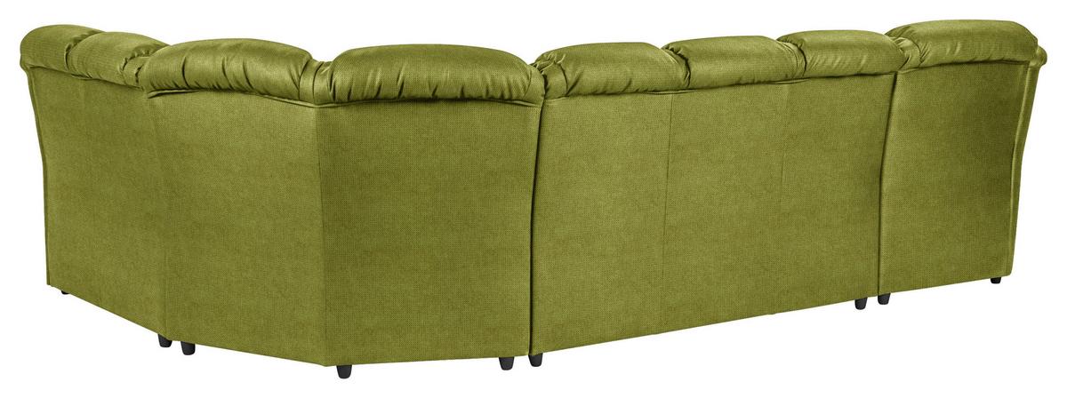 Wohnlandschaft Boston Grün Chenille - Schwarz/Grün, KONVENTIONELL, Textil (165/333/216cm) - Livetastic