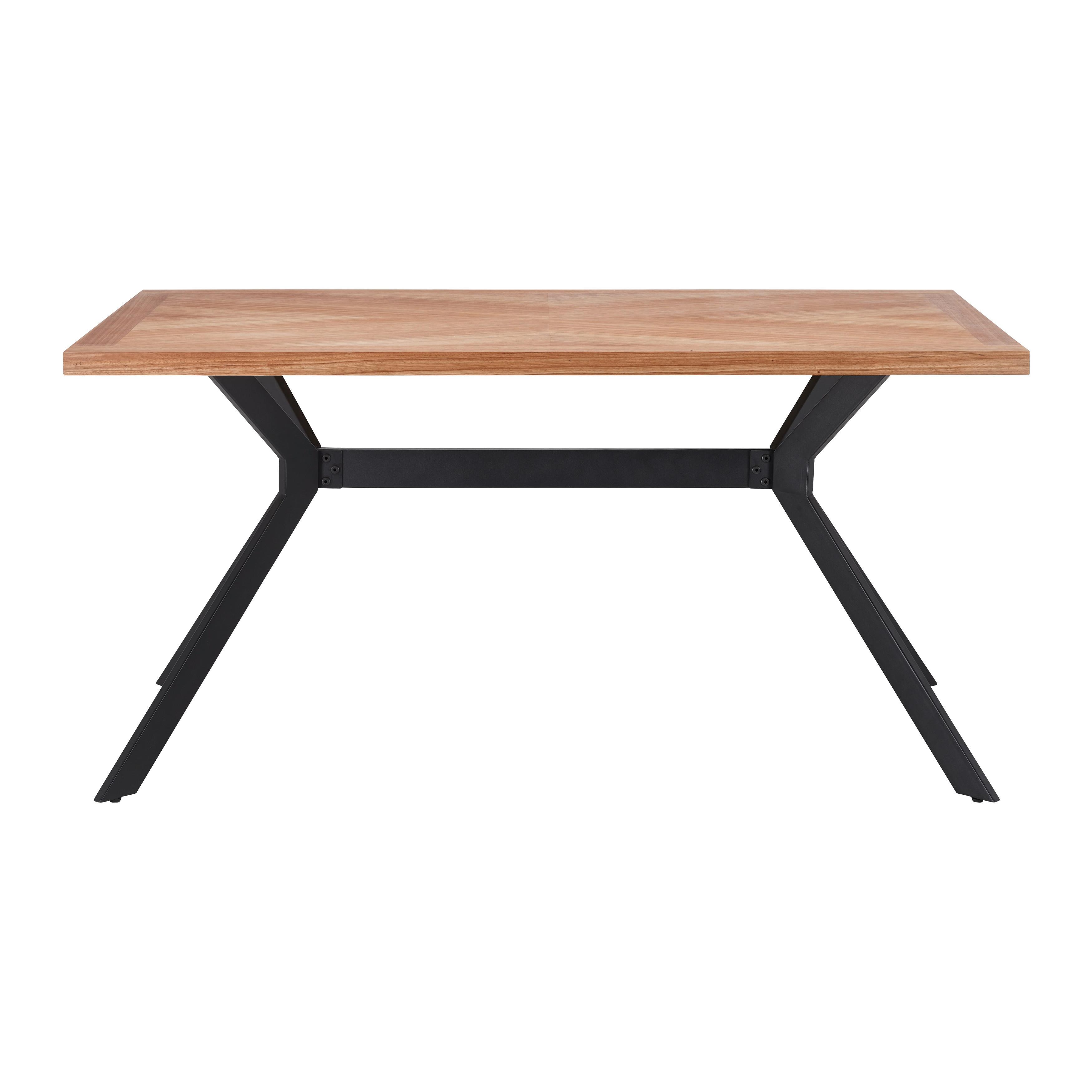 Jídelní Stůl Noto 160x90 Cm - černá/přírodní barvy, Moderní, kov (160/90/76cm) - Bessagi Home