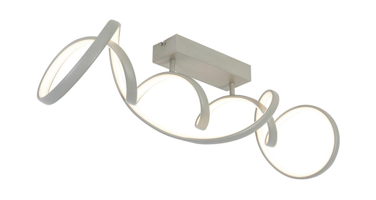 Led Mennyezeti Lámpa Krispin - homokszínű/fehér, Modern, műanyag/fém (75/19/23cm) - Luca Bessoni