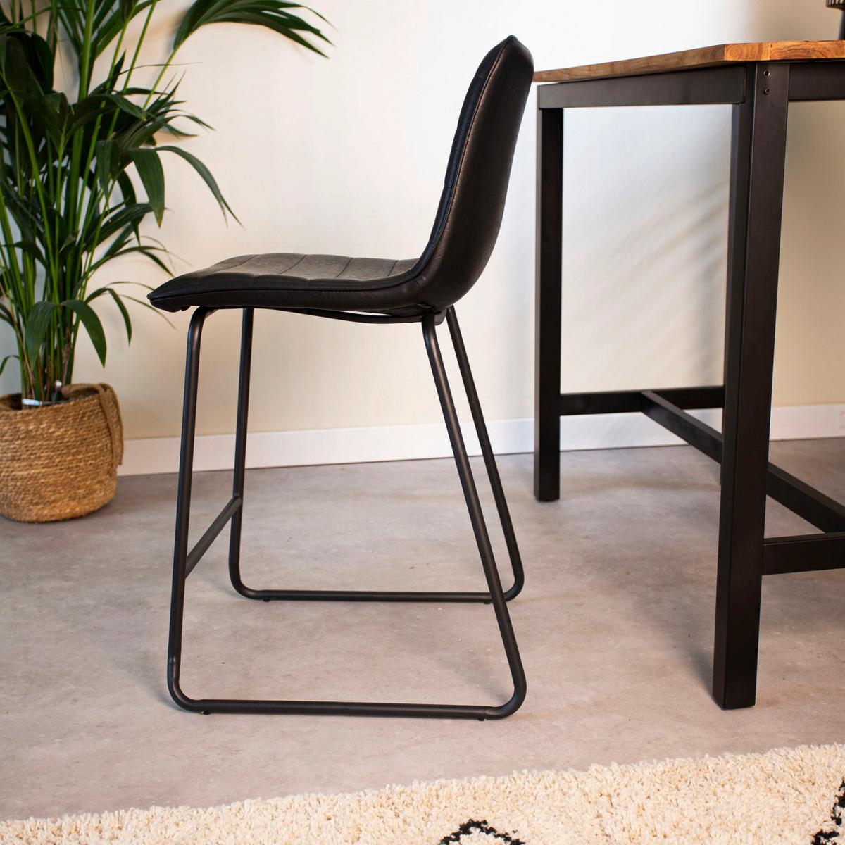 Barhocker-set Milan - Schwarz, KONVENTIONELL, Kunststoff/Textil (49/98/54,5cm) - MID.YOU