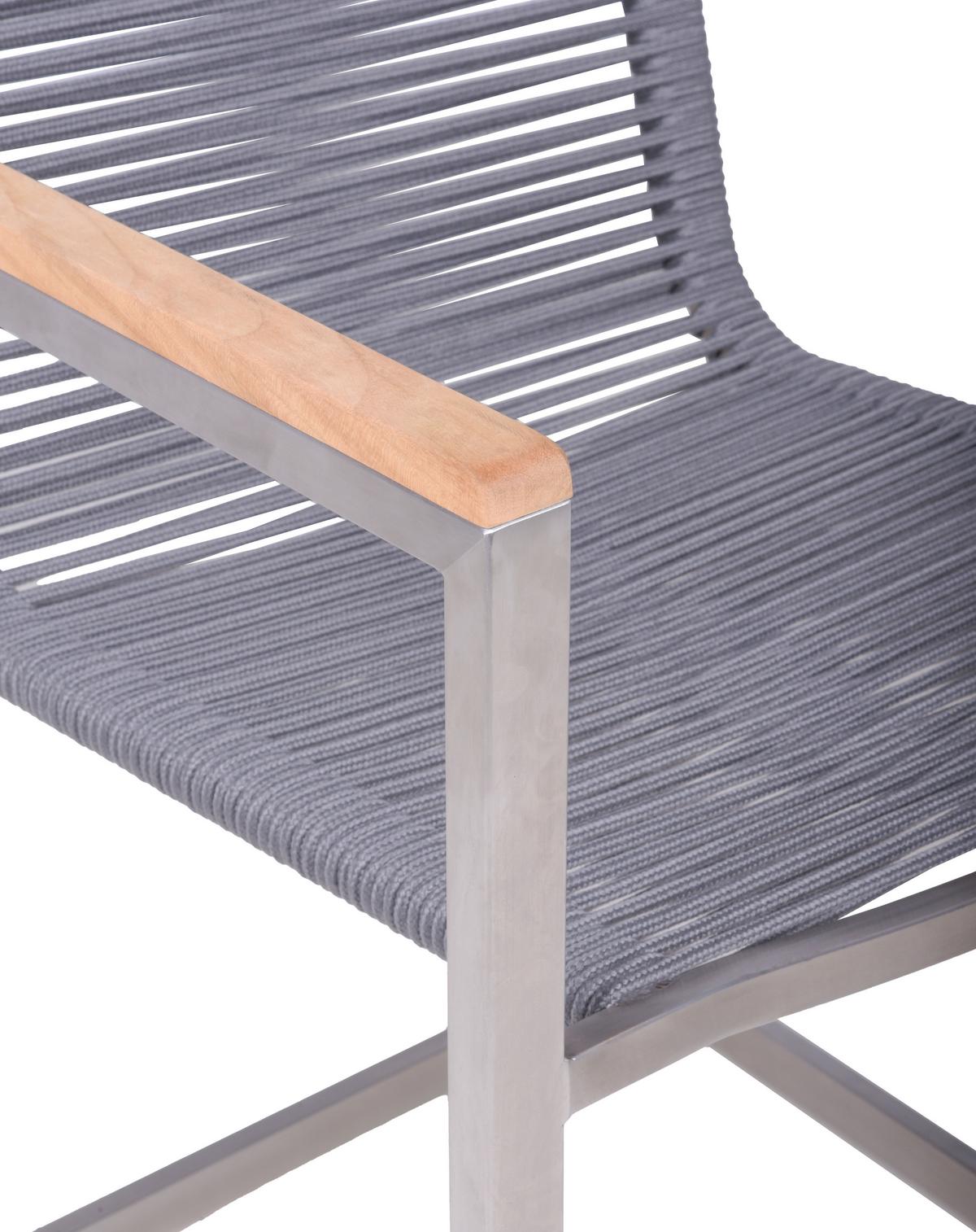 Gartenstuhl-Set Pavia - Anthrazit/Silberfarben, Basics, Holz/Kunststoff (61/108/56cm) - Gardenson