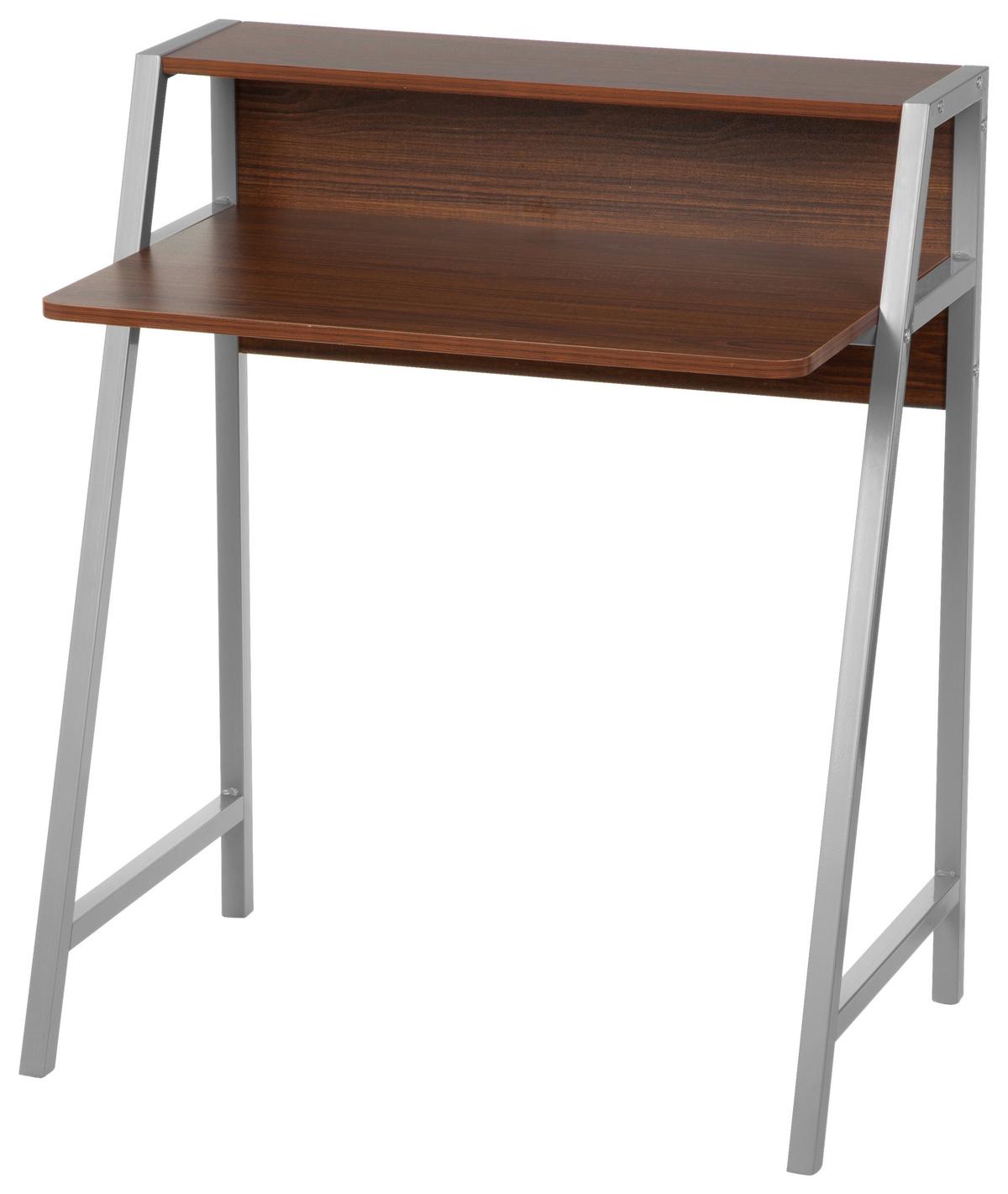 Schreibtisch Dumont Silberfarben/Wallnussfarben - Silberfarben/Walnussfarben, MODERN, Holzwerkstoff/Metall (78/89/51cm) - MID.YOU