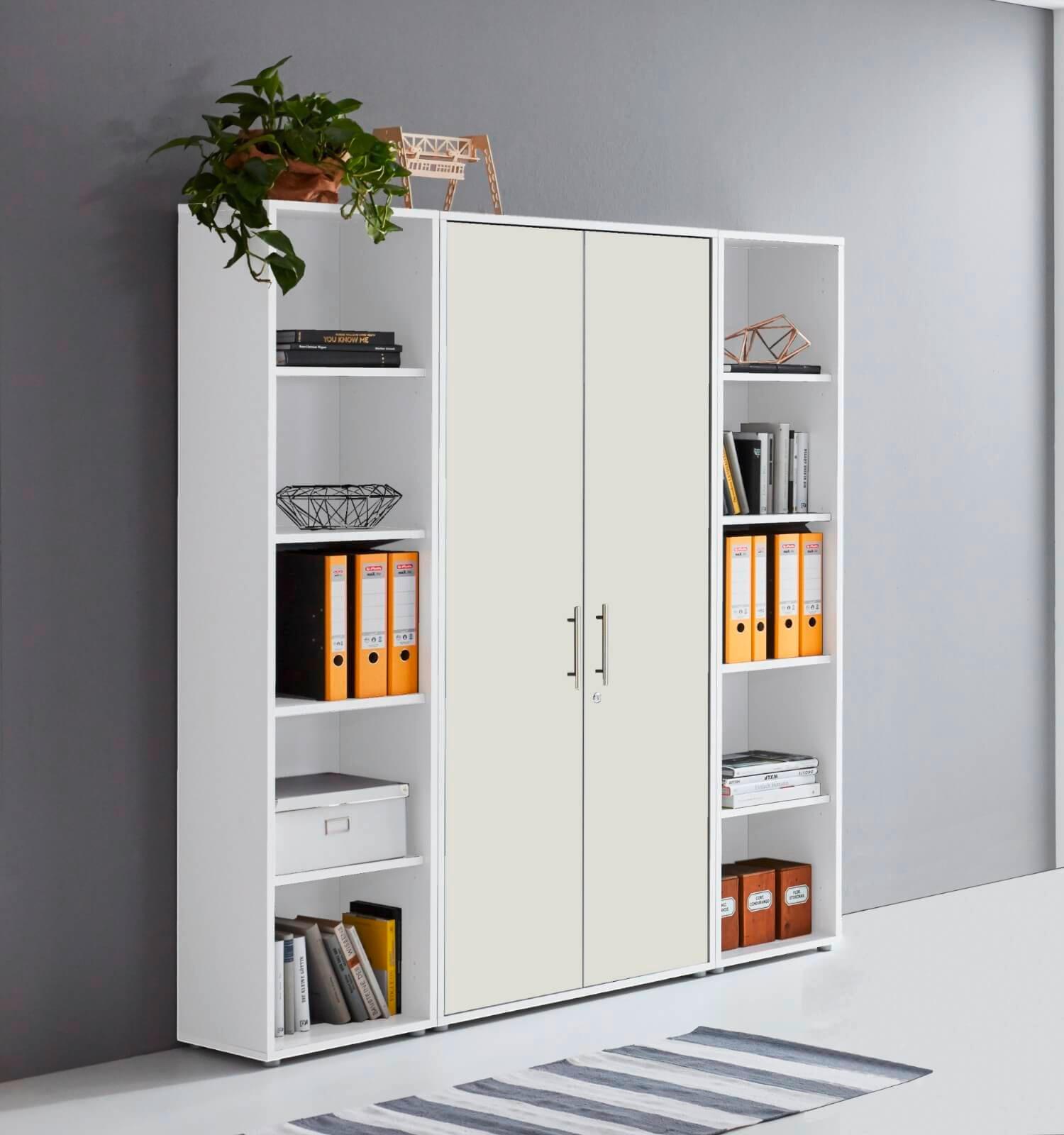 Office Edition B: 173 cm Weiß - Weiß, MODERN, Holzwerkstoff (173/186/33cm) - MID.YOU