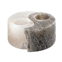 Stojan na sviečku SOLUNA - biela/tmavosivá, Modern, kameň (12cm)