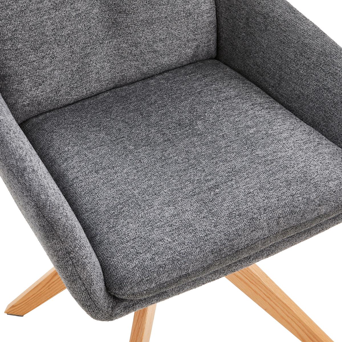 Armlehnstuhl Slide Grau B: 58 cm - Eichefarben/Grau, MODERN, Holz/Textil (58/91/63,5cm) - Livetastic