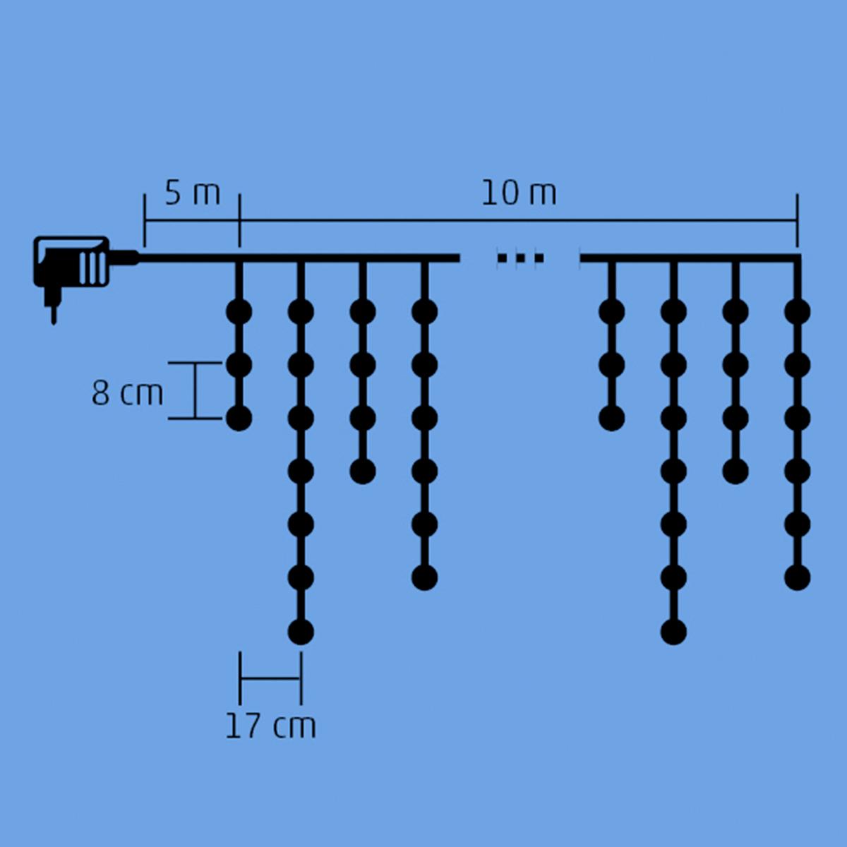Fényfüggöny Led-Es Fényfüggöny - fehér, Basics, műanyag/fém (1500/60cm)