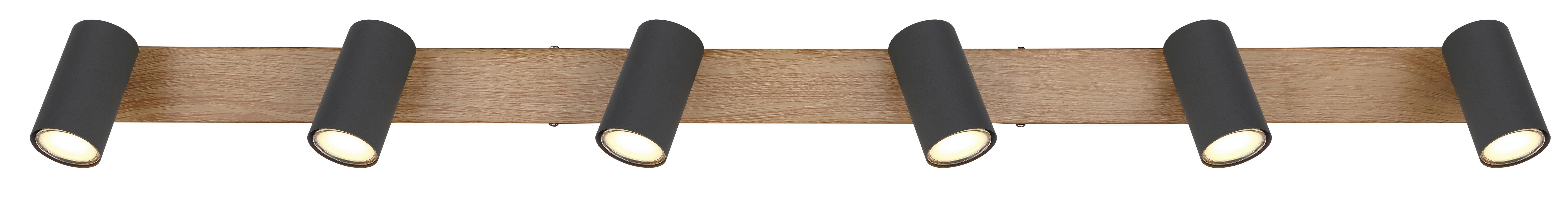 Strahler 57911-6dg - Graphitfarben/Schwarz, Natur, Holz/Metall (115/6/12cm) - Globo