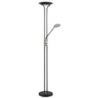 Led-stehleuchte Tamika Schwarz Chromfarben D: 30 Cm - Klar/Chromfarben, KONVENTIONELL, Glas/Kunststoff (30/180cm) - Globo