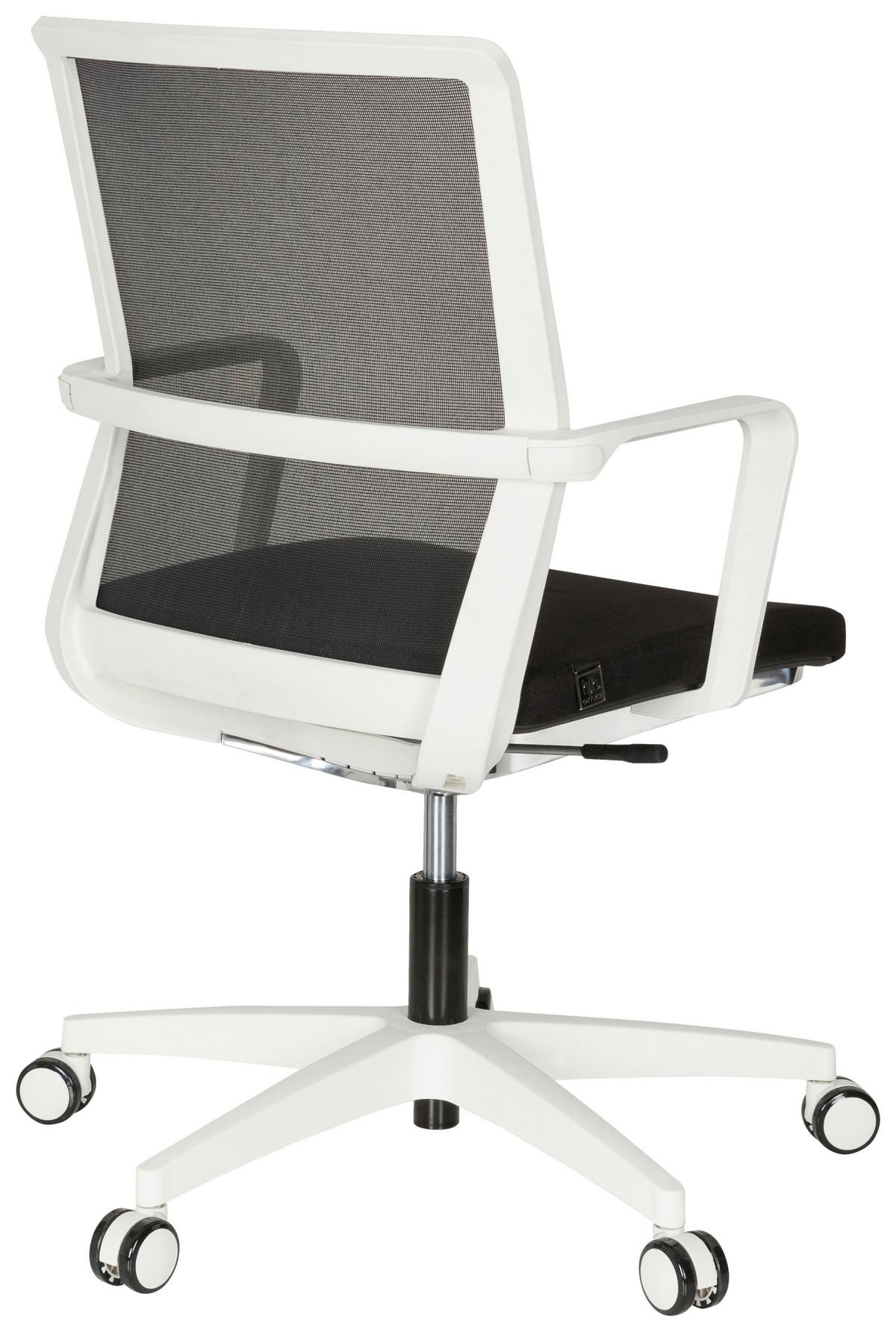 Drehstuhl Move-tec Net 3d Armstützen Schwarz/weiß - Schwarz/Weiß, MODERN, Kunststoff/Textil (57/105/55cm) - MID.YOU
