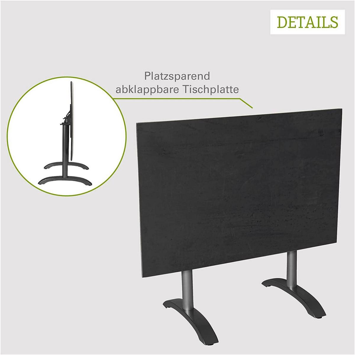 Gartengarnitur 5tlg New Jersey Metall/Textil - Dunkelgrau/Anthrazit, Basics, Holzwerkstoff/Kunststoff (120cm) - Gardenson