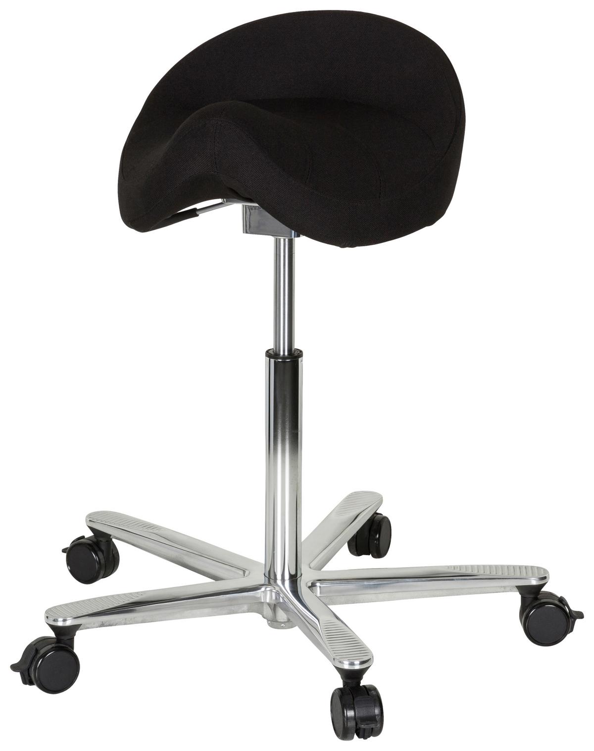 Bürohocker Move-tec 3d Pro I Höhenverstellbar Schwarz - Alufarben/Schwarz, MODERN, Kunststoff/Textil (83/45/50cm) - MID.YOU