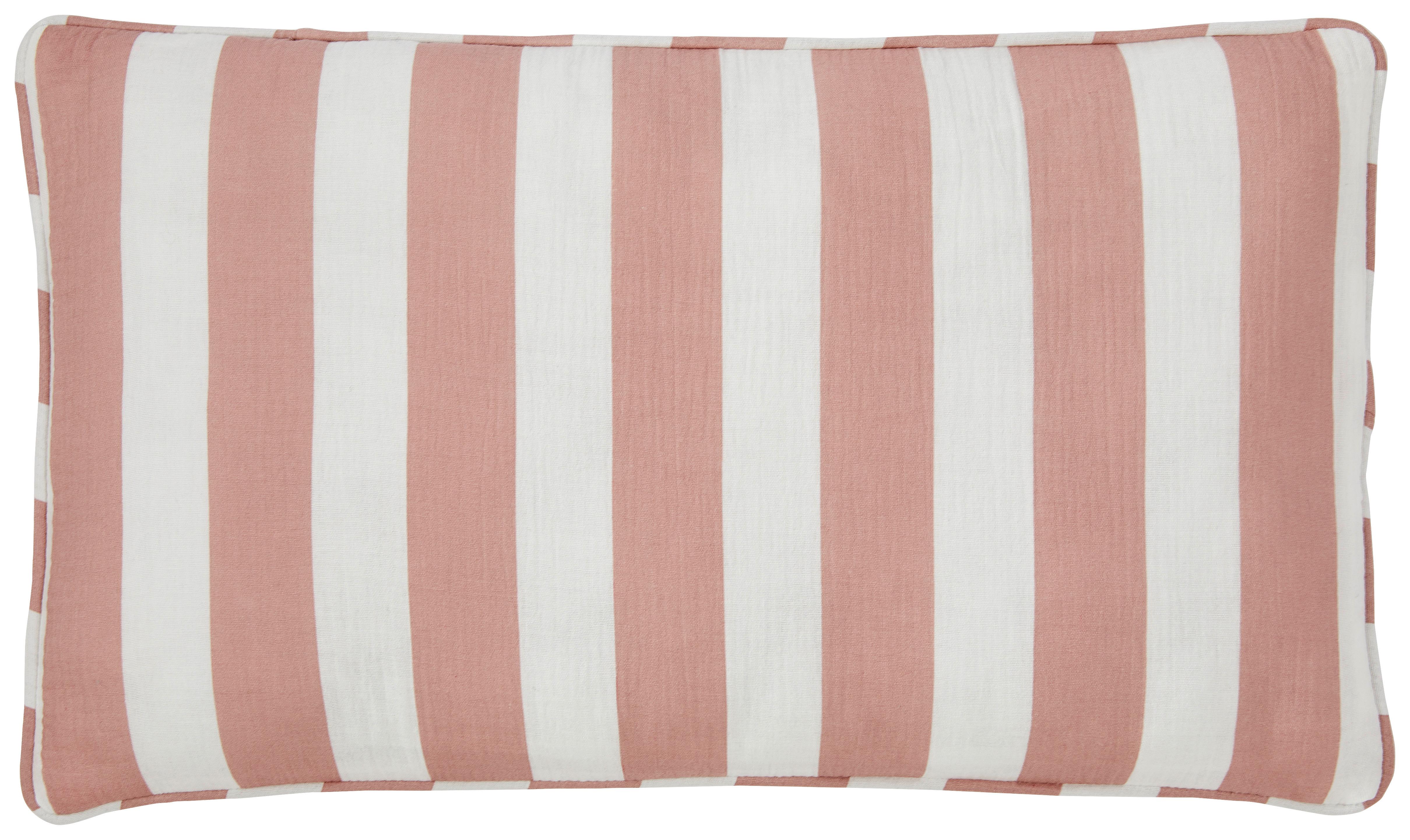 Díszpárna Kb. 30/50cm - rózsaszín/fehér, Modern, textil (30/50cm) - Luca Bessoni